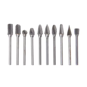 

10pcs/set 1/8" Shank Tungsten Carbide Milling Cutter Rotary Engraving Bit Tool -KB