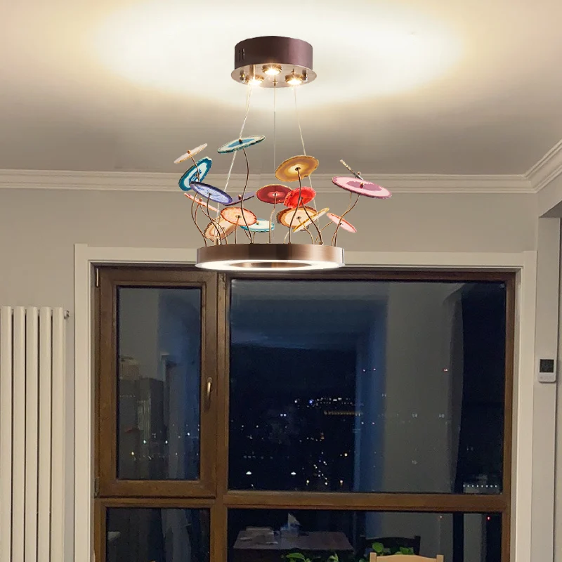 Modern dining room Iron pendant light living room bedroom dining room pendant lamp Iron decor golden lights hanging lights