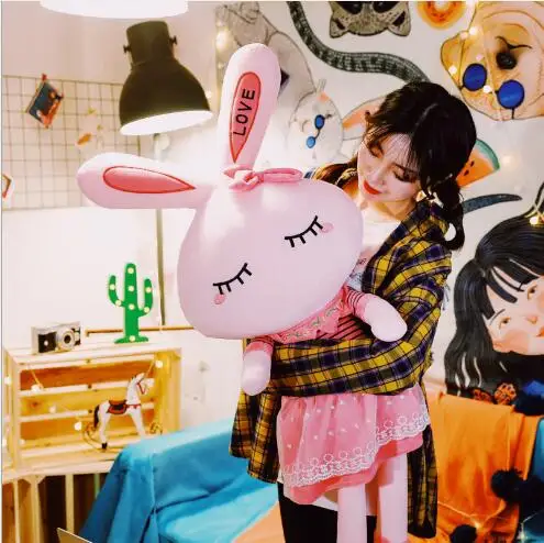 

WYZHY Plush toys and soft LOVE shy rabbit doll princess rabbit doll to send girls Valentine's Day gift 130CM