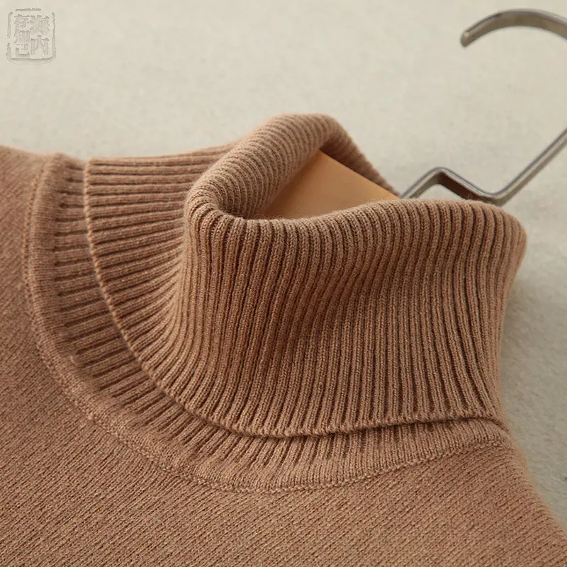 Женский вязаный пуловер с воротником-хомутом и коротким рукавом из натурального кашемира, брендовый женский джемпер
