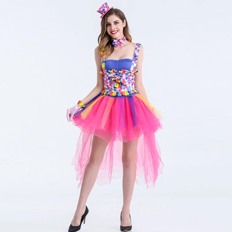

Sexy New Hot Female Circus Girl Clown Cosplay Costumes Halloween Tutu Lulu Suspenders Super quality Cosplay Easter carnival Day