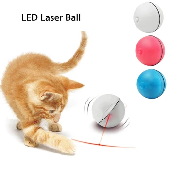 

Funny Pet Cat Dog Red LED Light Laser Ball Kitten Teaser Exercise Automatic Interactive Toys for Cats Pet Products Scroll Balls