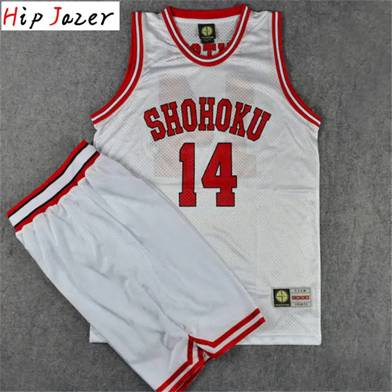 thumbnail image 1 of Cosplay Shohoku10 # HANAMICHI 7 # MIYAGI 11 # Rukawa Kaede camiseta de baloncesto conjunto pantalones cortos deporte equipo de baloncesto uniforme, 1 of 5