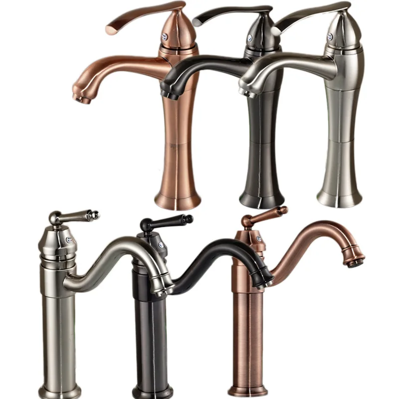 Brand New Ceramic Cartridge Basin Sink Faucet One Handle Retro Bathroom Mixer Tap with Hot and