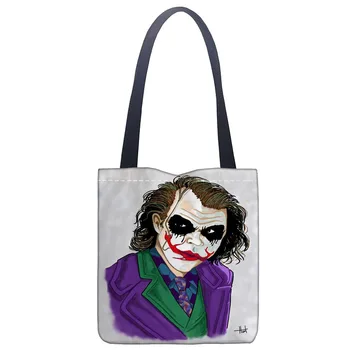 

Custom Joker Handbag Print Canvas Fabric Tote Bag Customized Eco Bags Single Shoulder Bag Custom Made Shopping Bags