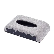 Автомобильная коробка для салфеток PU прямоугольный держатель чехол для салфеток Блестящий органайзер для авто украшения 1 шт