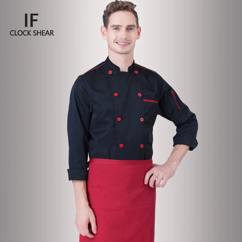 

cook coat Wholesale Unisex Kitchen Chef Restaurant Uniform Shirt Breathable Double Breasted Dress Chef Jacket chef works 2019