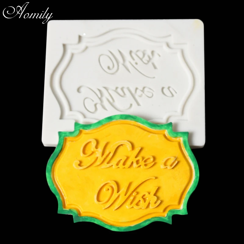 Aomily Make a Wish Word Silicone Mold DIY Cake Fondant Decorating Tools Homemade Cookies Chocolate Mould Bakeware Baking | Дом и сад