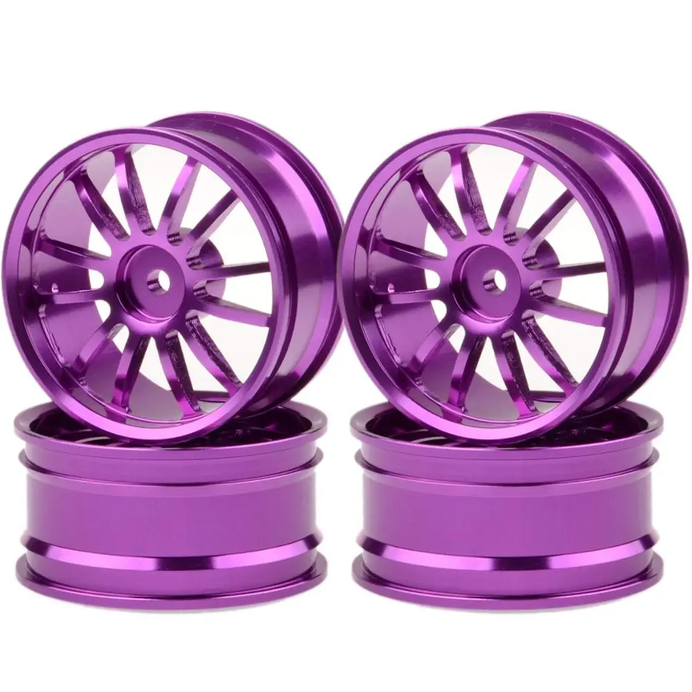 108 Алюминиевый 12 спиц обод колеса 4 шт. для HSP RC 1/10 на дороге Drift Sakura Tamiya - Цвет: Purple