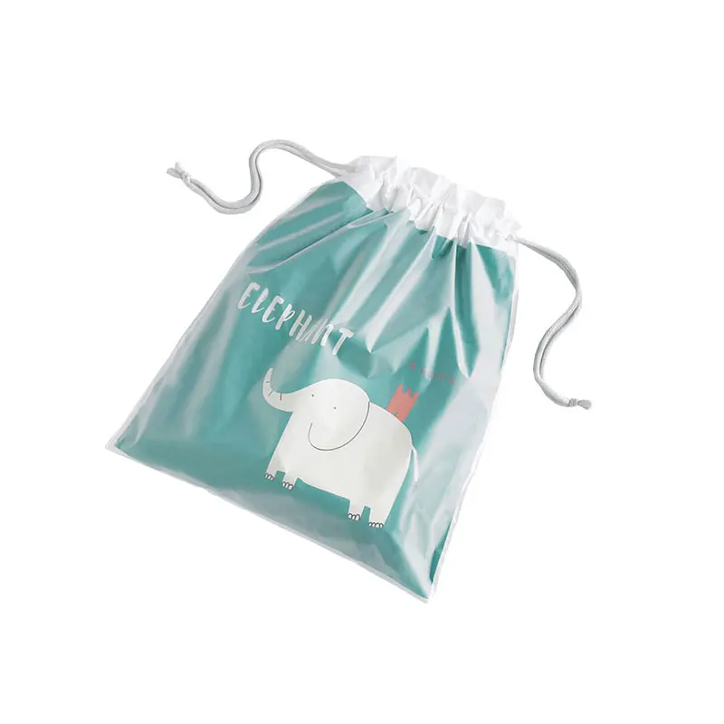 

Lovely 2018 Waterproof Drawstring Bags Women Popular Travel Drawstring Bag Cartoon Clothes Socks Shoes Classified Pouches