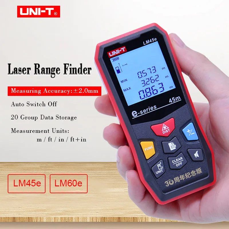 Лазерный дальномер UNI T LM45e LM60e цифровой лазерный 45 м/60 м с добавлением/вычитанием