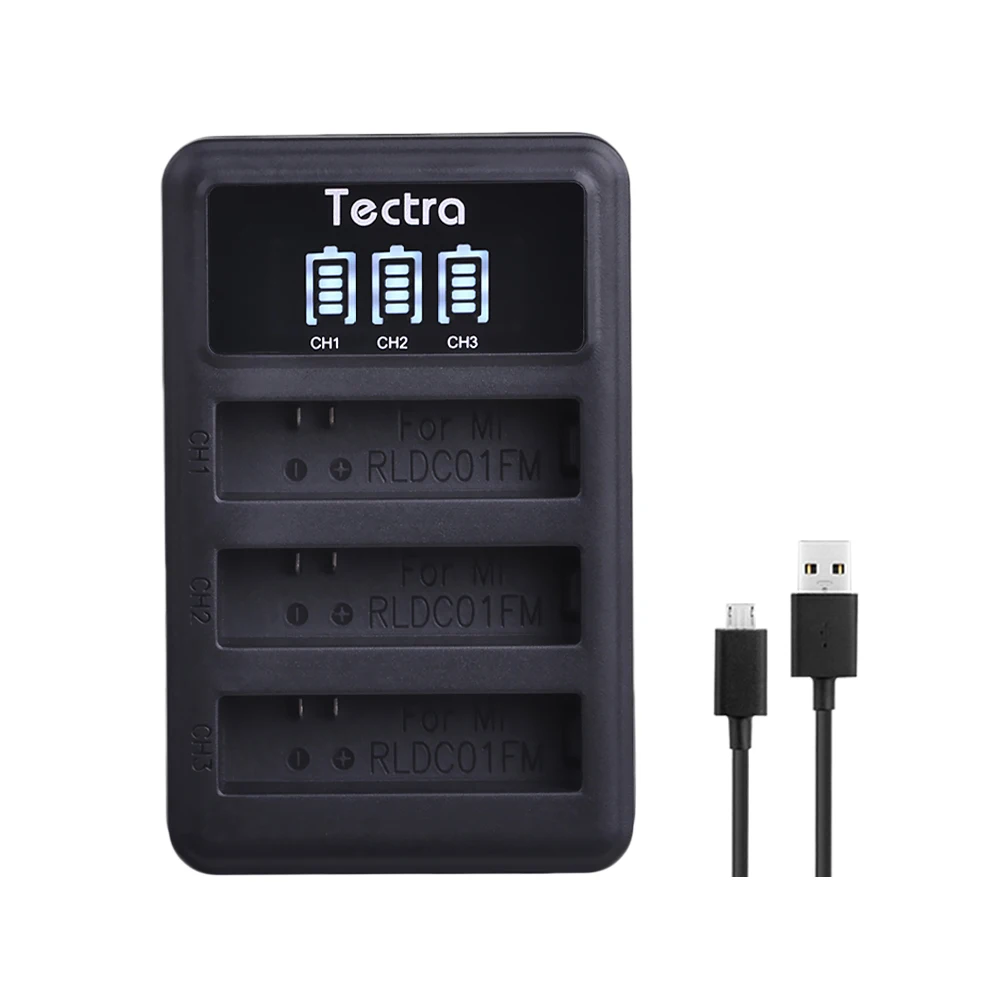 Tectra 1 шт. светодиодный 3 Слоты USB зарядное устройство для спорта Xiao Xiaomi mi Jia Action mi ni камеры