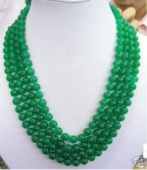 

Free shipping@@@@@ 8MM Green chalcedony Necklace 100"