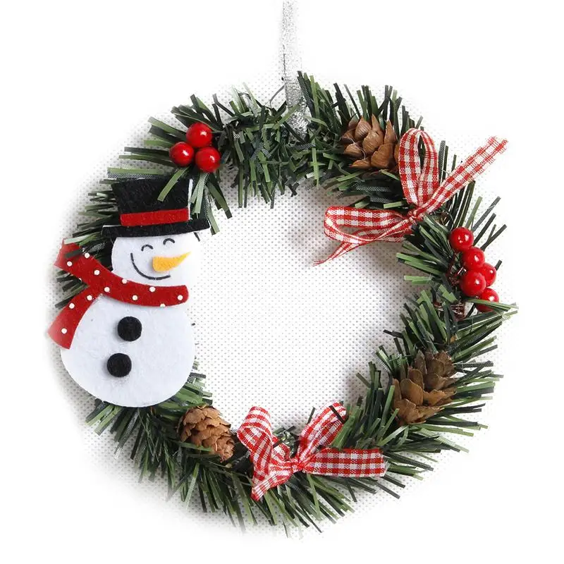 

Christmas Dector Hanging Pendant Ornaments Little Wreath Rattan Reed Garland Christmas Snowman Santa Claus Deer Bear Decoration