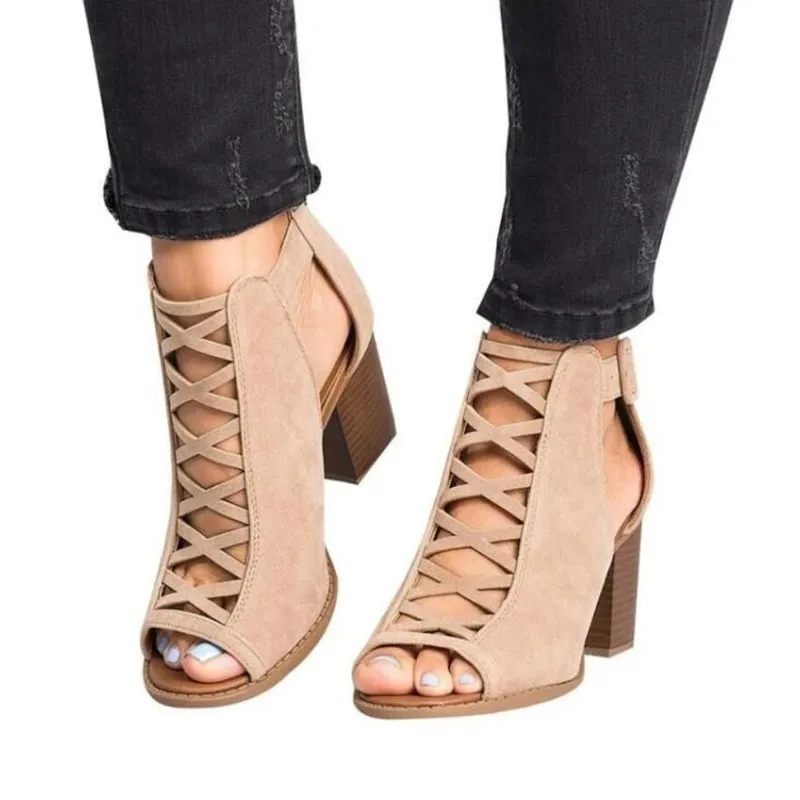 Г., модные женские босоножки новые летние популярные женские с открытым носком босоножки на высоком каблуке Женская обувь в римском стиле размеры 34-43