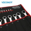 VECONOR-Juego de llaves de trinquete combinación de 22 uds, tamaño de 6-32mm, pulido mate, 72T, cabezal fijo de trinquete y llave de extremo abierto, herramientas de reparación ► Foto 3/6