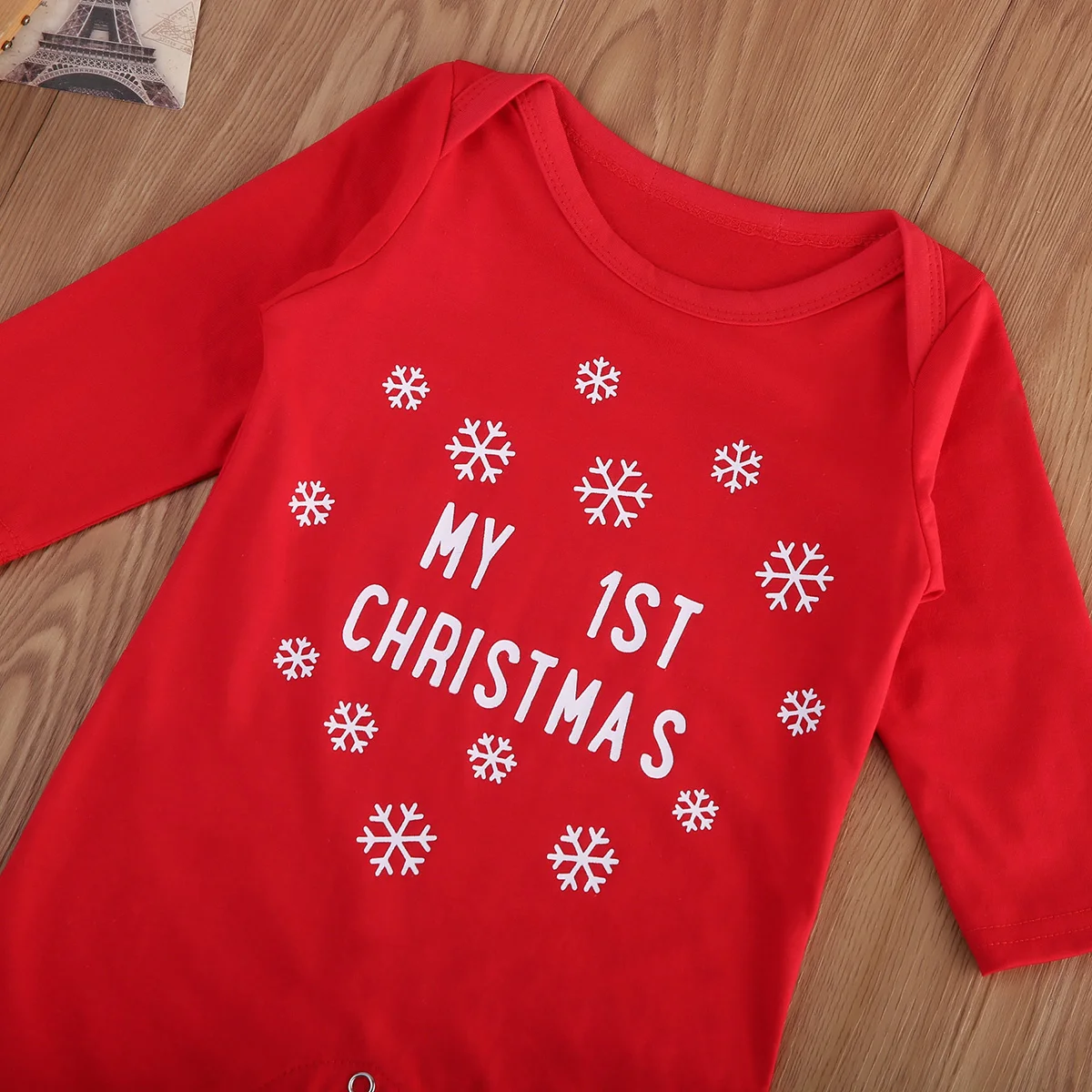 Рождественская одежда для маленьких девочек хлопковый мягкий теплый комбинезон с длинными рукавами Рождественский костюм повседневная одежда для детей от 3 до 18 месяцев