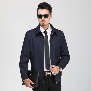 

1815 New Fashon Male Spring Clothes Zipper Overcoat Autumn Middle-aged Man Business and Casual Jacket Coat
