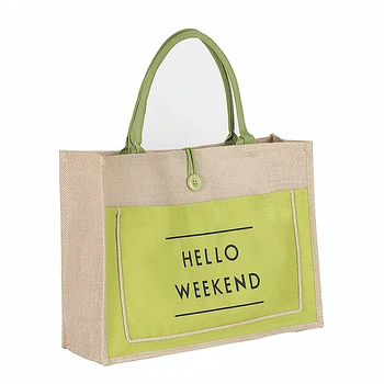 Hello Weekend Linen Large Capacity Beach Bag