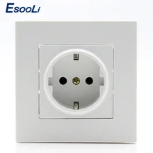 Esooli производитель Новое поступление ЕС стандартная электрическая розетка, белый пластик, AC 110~ 250 В 16A настенная розетка электрическая