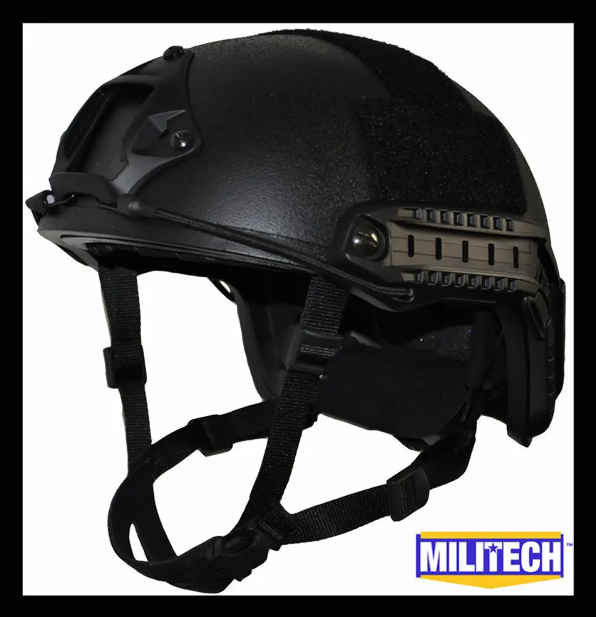 MILITECH Black OCC Dial NIJ level IIIA 3A FAST High Cut Ballistic Bulletproof Tactical Helmet With