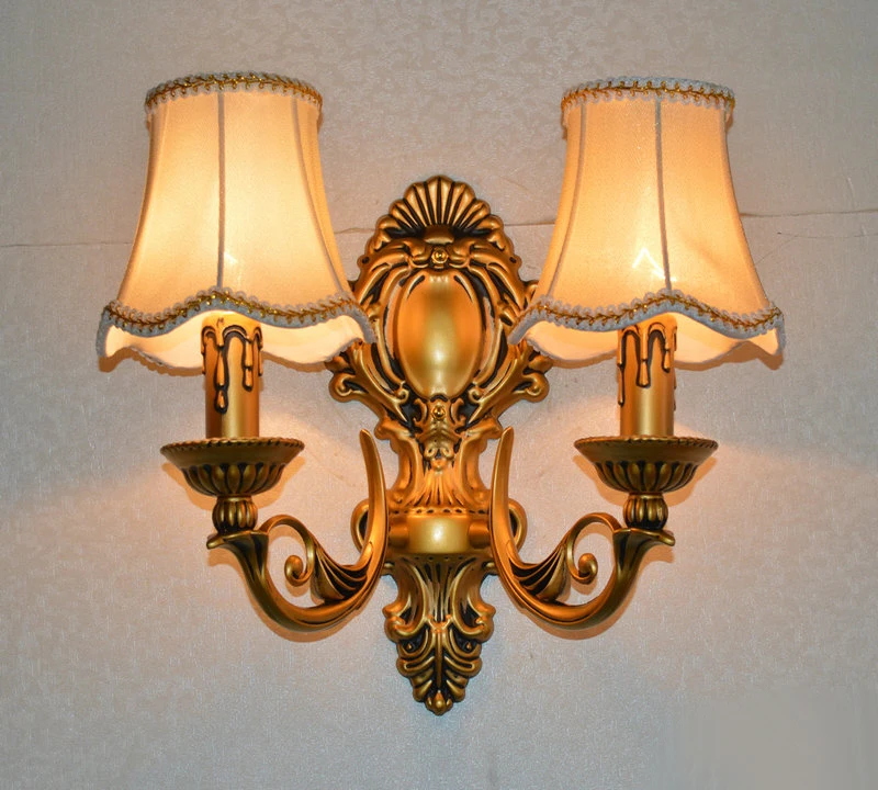 

Fashion vintage iron candle double slider wall lamp bronze color wall lamp e14