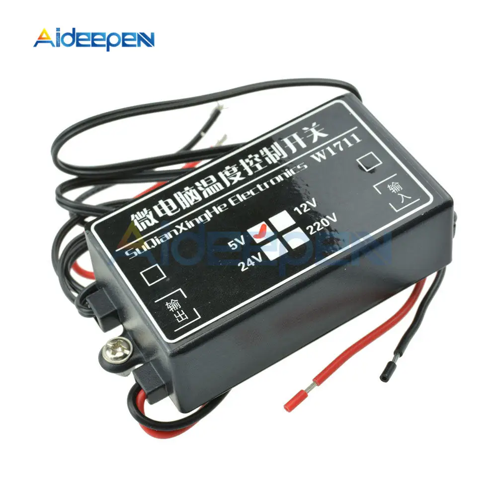

W1711 DC 5V 5A Microcomputer Temperature Control Switch Adjustable Thermostat Controller Sensor Switch Temperature Regulator
