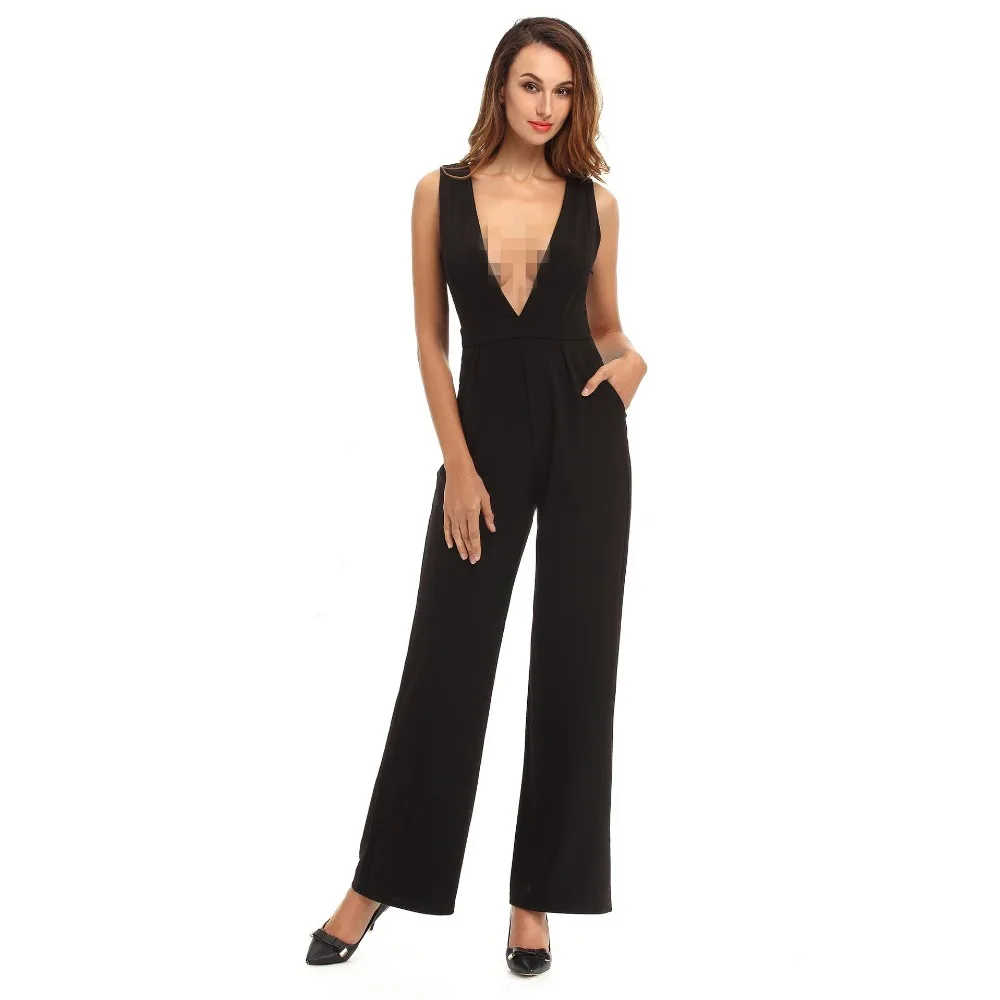 

Zmvkgsoa Fashion New Jumpsuits For Women Sleeveless Maxi Overalls Wide Leg Pant Jumpsuit S-XL Macacao Feminino Long Pant Y2483