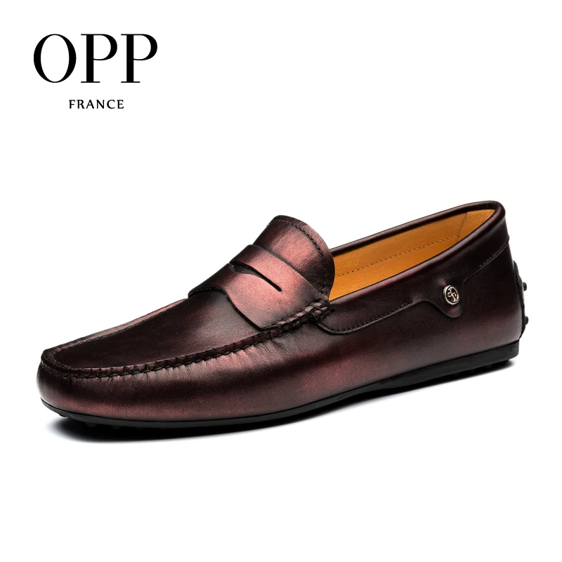 OPP Loafers For Men 2017 Genuine Leather moccasins Summer Mens Shoes Cow Leather Shoes Casual Slip-on Comfortable Driver Shoes