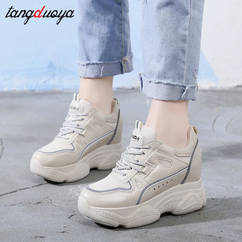 

platform sneakers women height increasing shoes breathable casual shoes women chunky heel shoes light Chaussure Femme