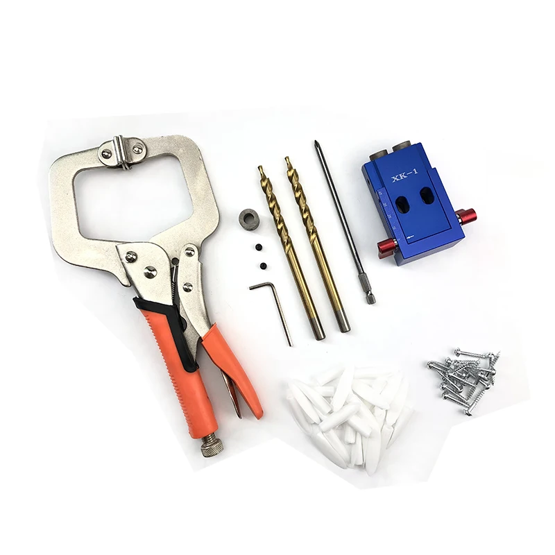 

Pocket Hole Jig Kit System For Woodworking & Joinery + Accessories Wood Work Tool Set & Step Drill Bit Paper Box