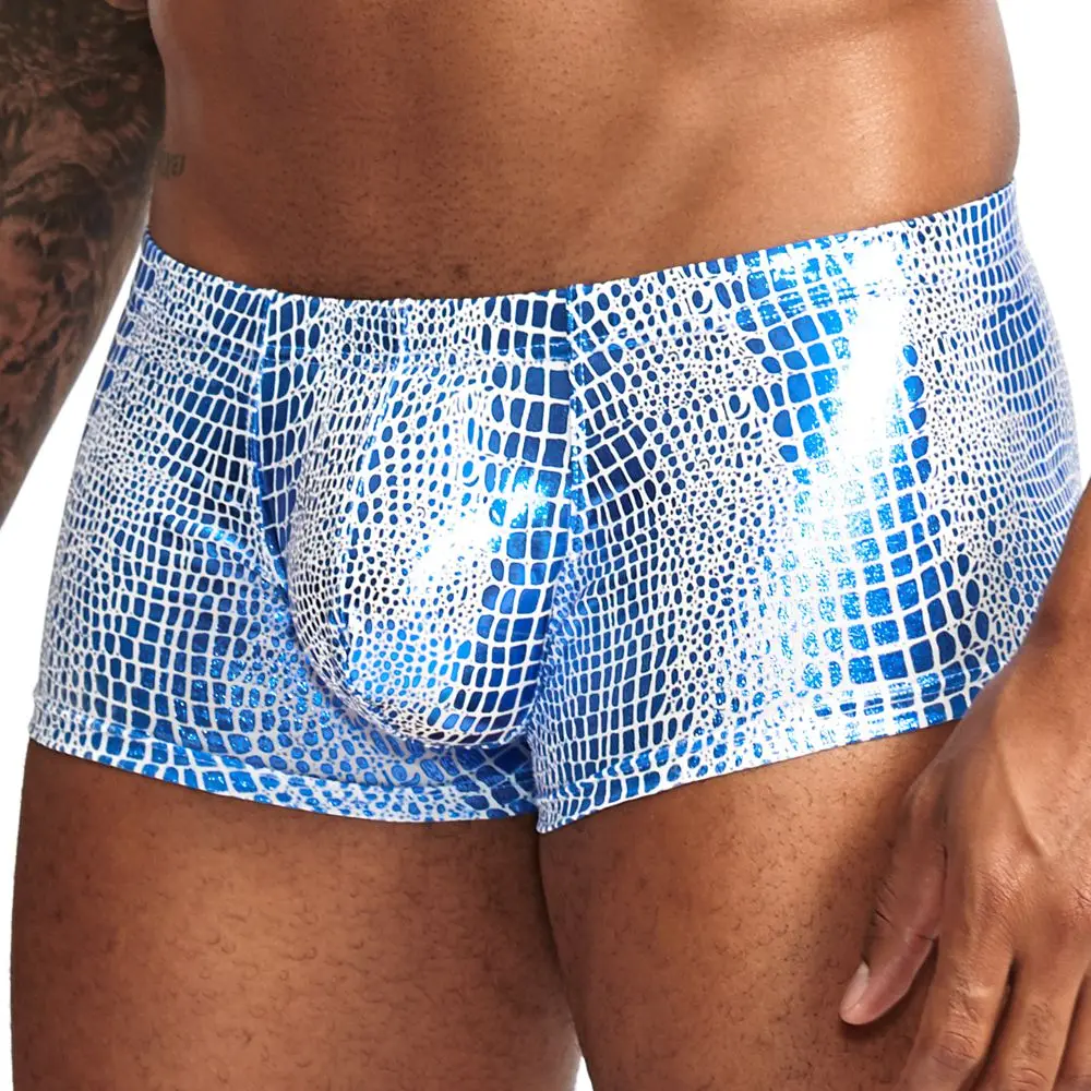 

Mens Underwear Boxers Sexy Transparent Male Underwear PU Leather Underpants Man Boxer Shorts Men Underwear Boxer Shorts