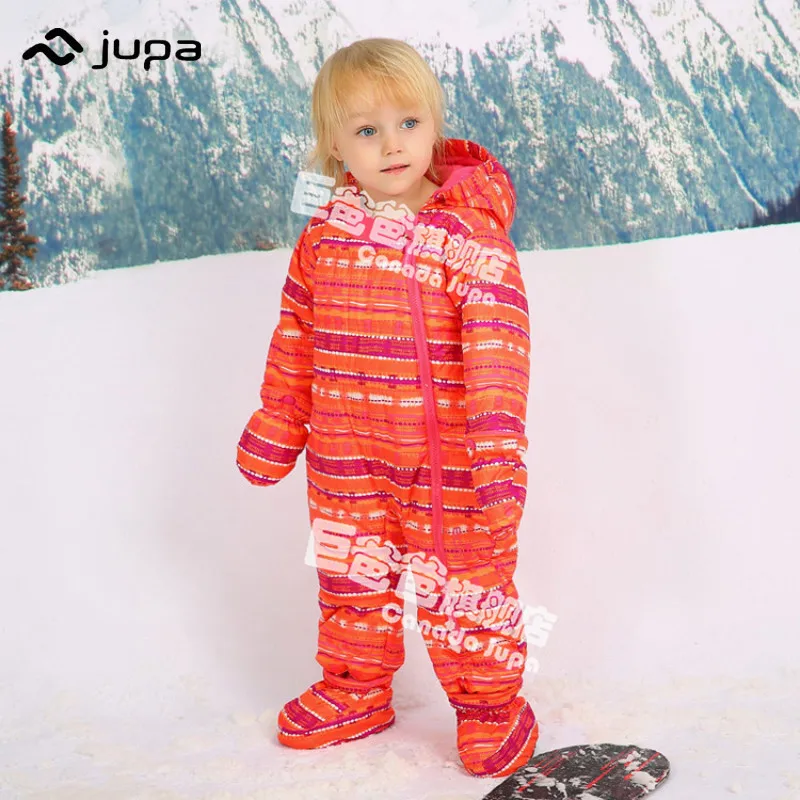 

JUPA children winter waterproof Romper Baby red purple zipper warm winter romper long sleeve gloves striped kid romper