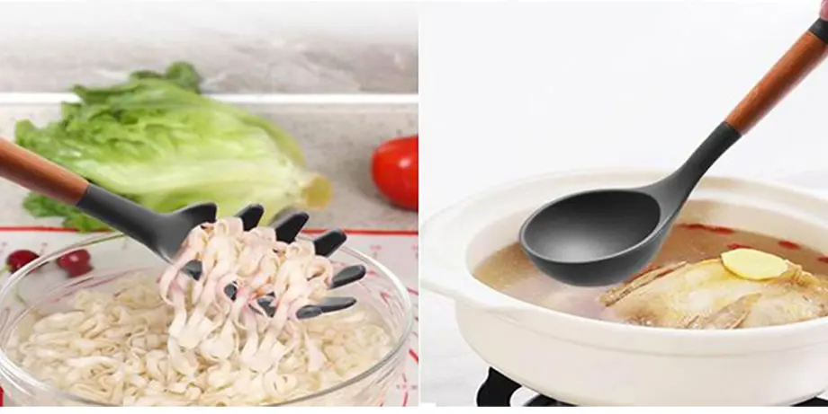 Longo Colheres de Sopa Panela Com Fenda Turner Cozinha Gadget