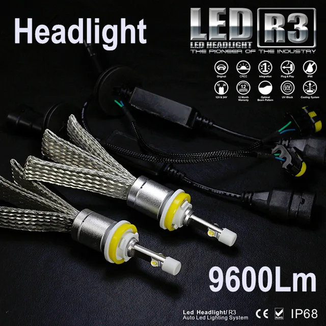 JGAUT R3 H7 светодиодный головной фонарь 9600lm XHP50 H1 H3 H4 HI Lo H11 H13 9005 9006 9012 Автомобильные