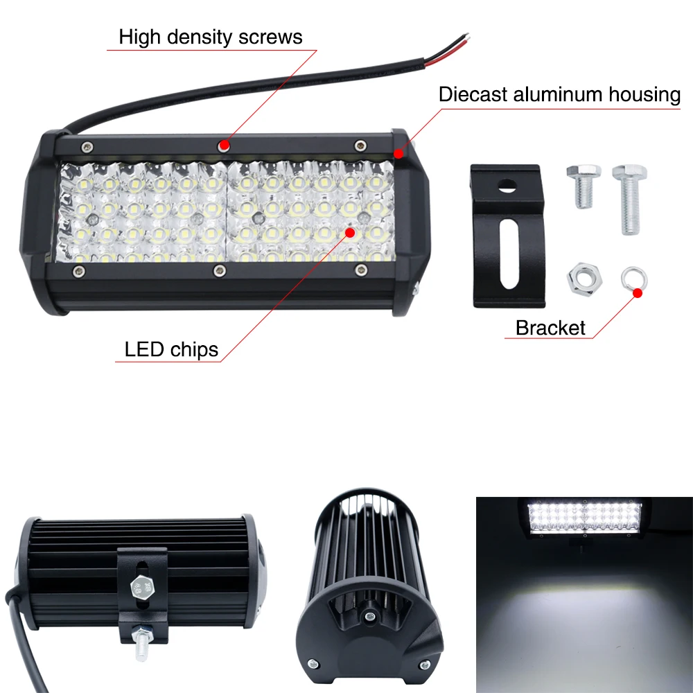 LED Lens 144W Spot Led Light 4x4 Offroad Bar For Off road 4WD Truck ATV 12V 24V Trailer Waterproof Work Lights Led Fog Lights (8)