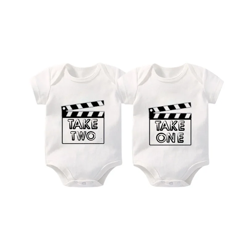 

2019 Ysculbutol New Design fashion twins take one and take two they use baby bodysuit customized baby boy girl clothes