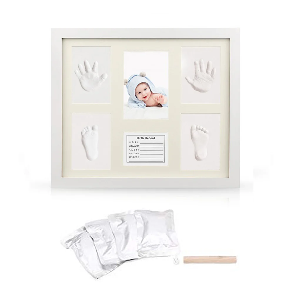 

Newborn Handprint Kit Footprint Keepsake Frames With English Card Baby DIY Gifts Memorable Decorations