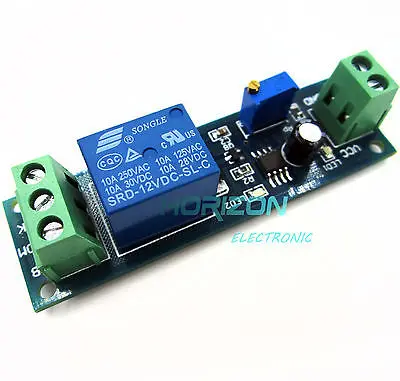 

NE555 Oscillator 12V Delay Timer Switch Adjustable delay module 0 to 10 Second