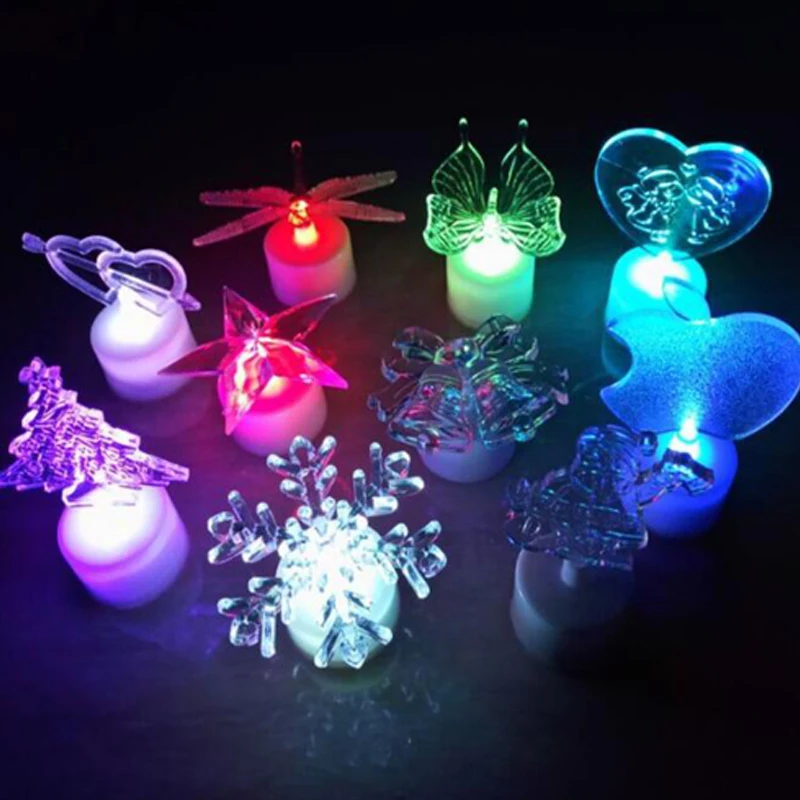 Glow Party Supplies Christmas Decorations For Home Colorful LED Nightlight Decoration Light Lamp Mini Christmas Tree led Toys (6)