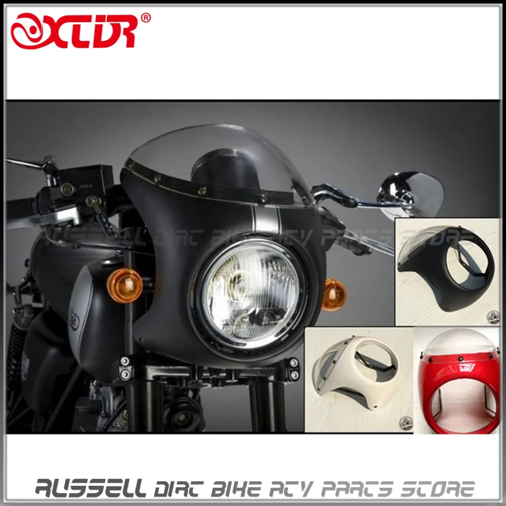 Okiyakusama Motorrad Scheinwerfer Verkleidung - Mattschwarz Für Cafe Racer