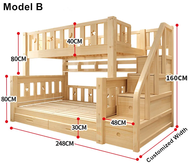 Louis Fashion Children Bunk Bed Real Pine Wood With Ladder Stair Louis Fashion Children Bunk Bed Real Pine Wood With Ladder Stair Drawers Safe And Strong In Beds From Furniture On Aliexpress Alibaba Group