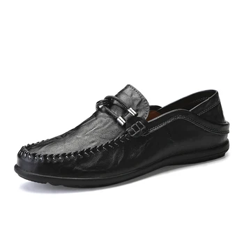 

Moccasins Men Italian Mens Shoes Casual Gommino Driving Shoes Summer Men Loafers Leather Breathable Slip On Boat Shoes Black