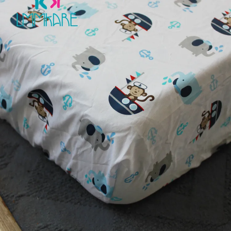 1pcs Fitted Sheet Хлопок детская кровать бамперы синий Вояж мультфильм вышивка детская кровать простыня Одеяло сумка для хранения мягкий мальчик кроватка постельные принадлежности наборы - Цвет: 1pcs Fitted Sheet