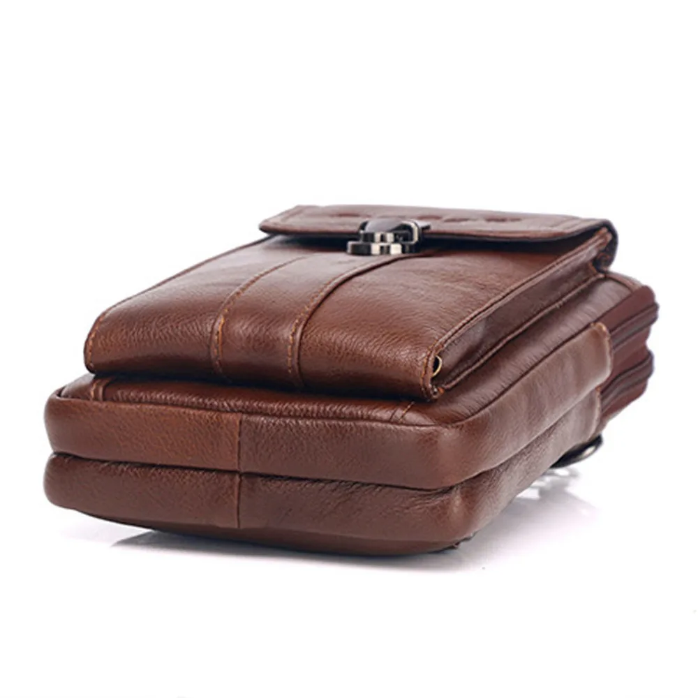 Винтаж кожа сумка для мужчин телефон ремень рюкзак с одной лямкой для путешествий сумка через плечо кошелек слинг груди сумки