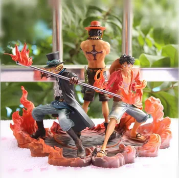 

One Piece Figure Ace Luffy Sabo Collectible Action Figure Japanese Anime Figure PVC Cartoon Figurine One Piece Toys OP24