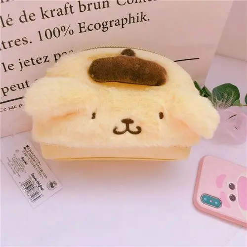 Аниме My Melody Cinnamoroll Pudding Dog плюшевый Кошелек для монет сумка для девочек из аниме подарок для детей 12 см* 17 см - Цвет: Черный