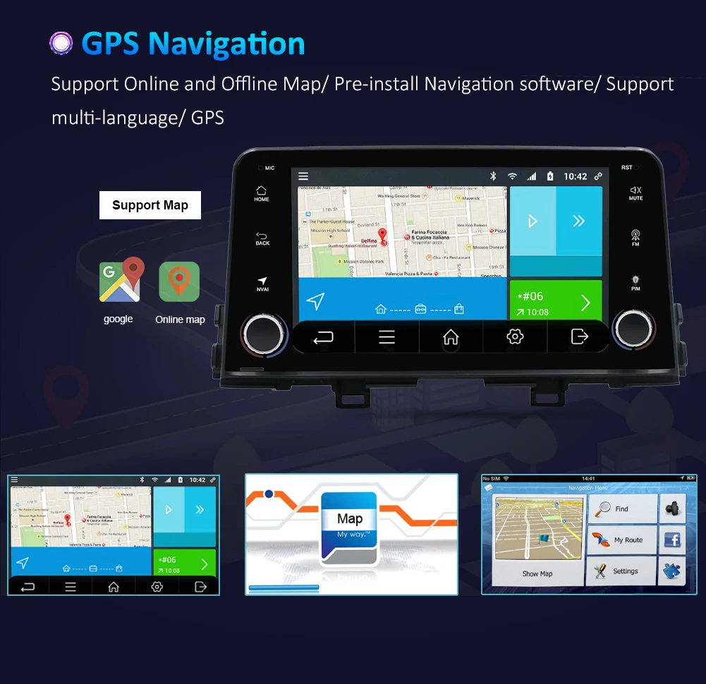 Flash Deal Car Multimedia Player Android 9.0 For kia Picanto 2017 2018 2din car radio gps navigation Bluetooth OBD DAB 4G Wifi SWC Map 18