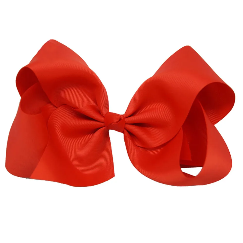 Boutique 8 Inches Large Solid Grosgrain Ribbon Hair Bow With Alligator