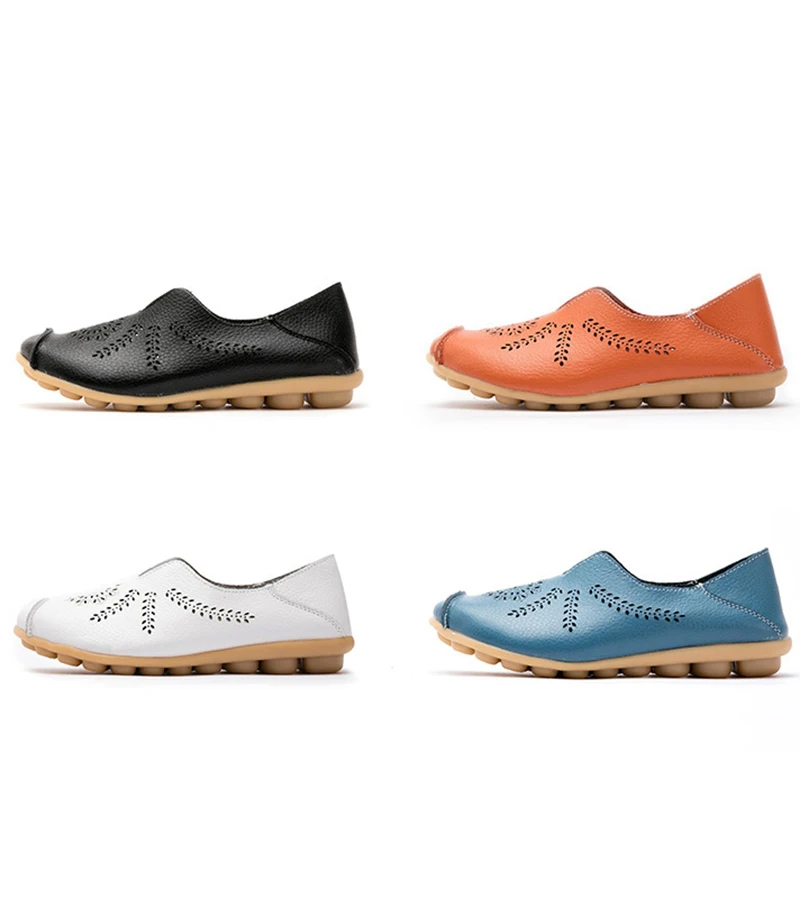 2019 Fashion Summer Women Flats Moccasins Leather Flat Casual Women Shoes plush size Basic soft Slip-On Loafers Ladies VT211 (5)